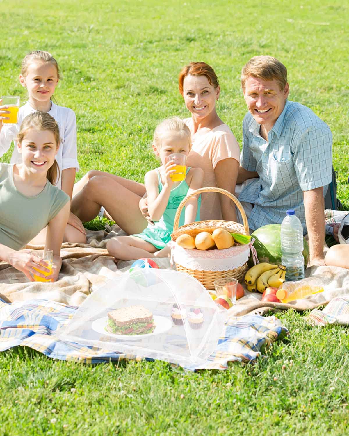 Lauon 6-Pack Large Mesh Food Covers – 17"x17" Pop-Up Tents, White Nylon Umbrella Screens for Outdoor BBQ, Picnics, Camping, Parties