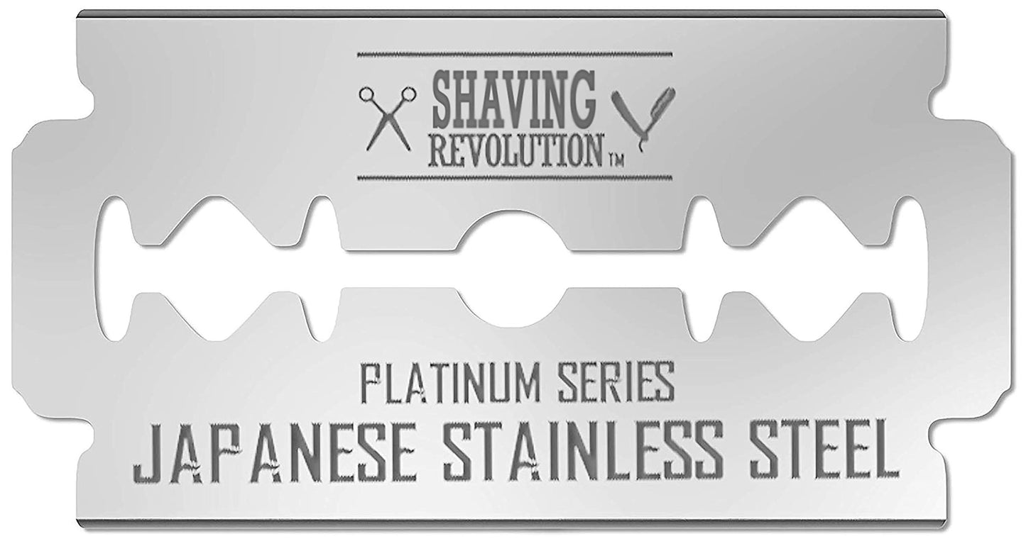 SHAVING REVOLUTION Double Edge Razor Blades - Men's Safety for Shaving Platinum Japanese Stainless Steel a Smooth, Precise and Clean Shave - 50 Count Beauty and Personal Care SHAVING REVOLUTION Default Title