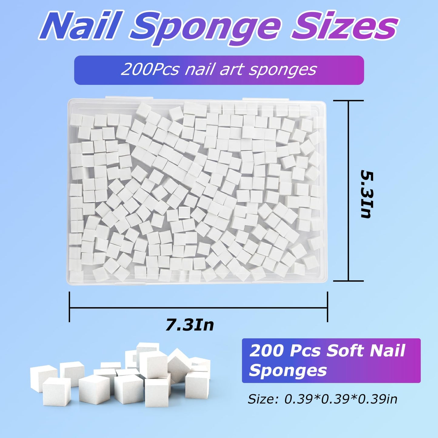 GASRONS Soft Nail Sponges?200PCS?, Reusable Nail sponges,Nail DIY sponges, Nail Art sponges, Nail Brush Professional Accessories Manicure Salon Beauty and Personal Care GASRONS