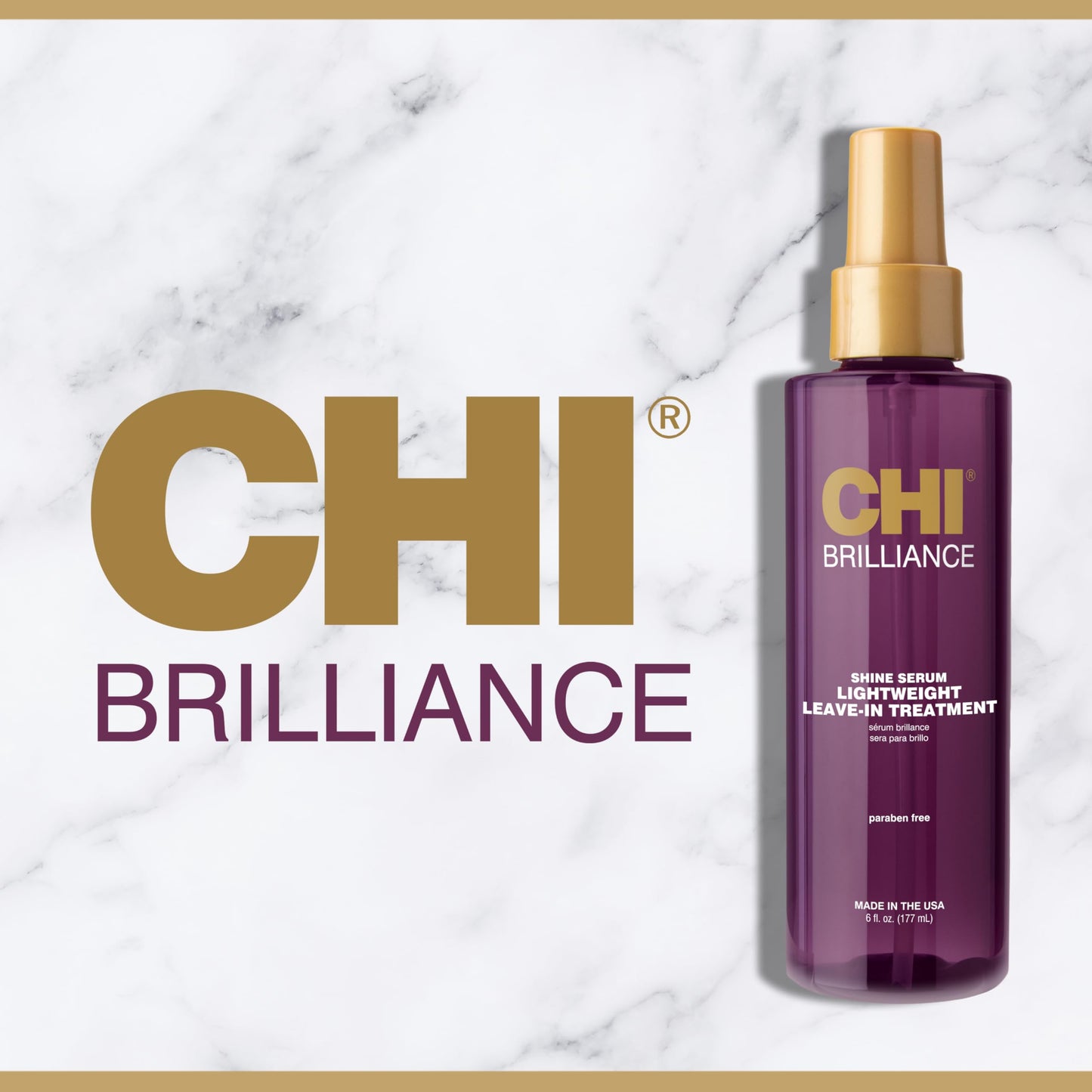 CHI Brilliance Shine Serum Lightweight Leave-In Treatment, Provides Superior Smoothness & Manageability, Sulfate, Paraben, & Cruelty-Free, 6 Oz