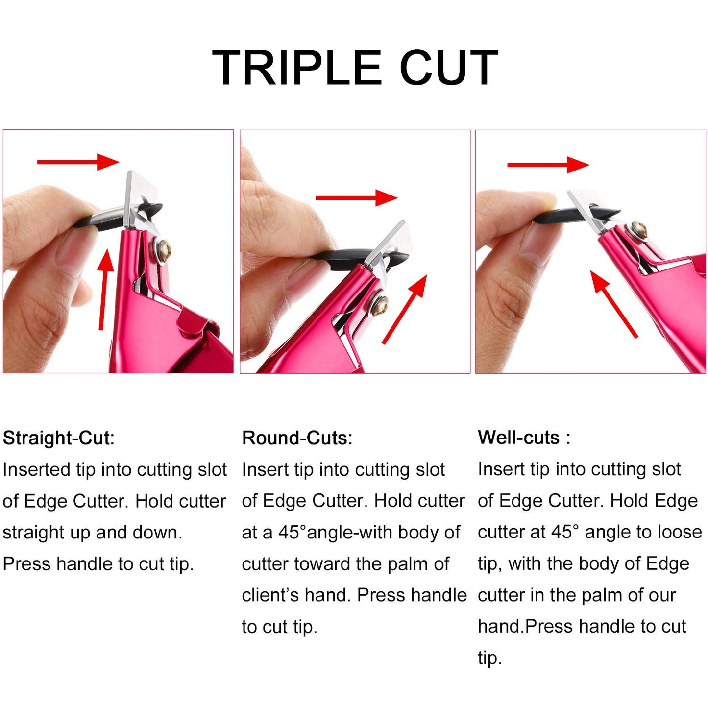 Yaomiao 3 Pcs False Premium Nail Clipper for Acrylic Nail Tips Cutter Rustproof Stainless Steel Fingernail Trimmer Manicure Tool for Salon Beauty
