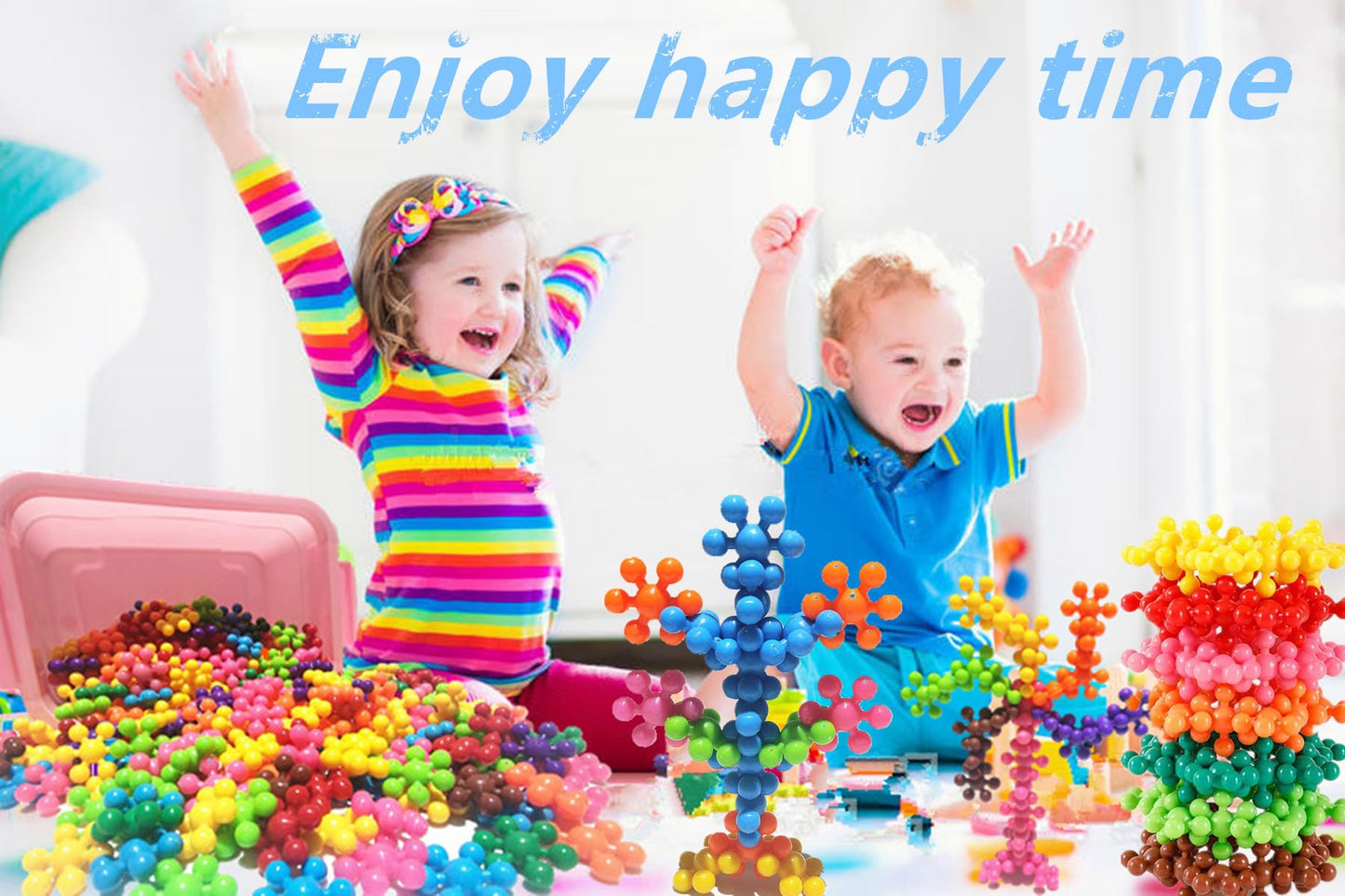 AICOC STEM Toys Building Toys Blocks for Kids 260 Pieces Educational Discs Sets Interlocking Solid Plastic for Preschool Boys and Girls Aged 3+