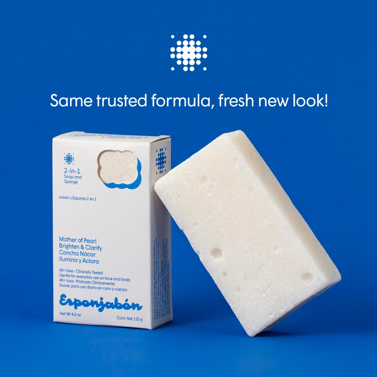 EsponJabon Mother of Pearl, Lightening Effect, Sponge Inside, Soap Outside, Multifunctional