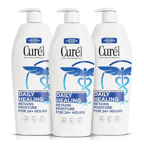 Curel Daily Healing Body Lotion for Dry Skin, Hydrating Body Lotion with Advanced Ceramides Complex, Dermatologist Recommended, 13 Oz, Pack of 3