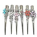 Set of 6 Metal Alligator Sectioning Clips for Women and girl- Pretty Strong Clamp Hairpins Non-Slip Hair Grips