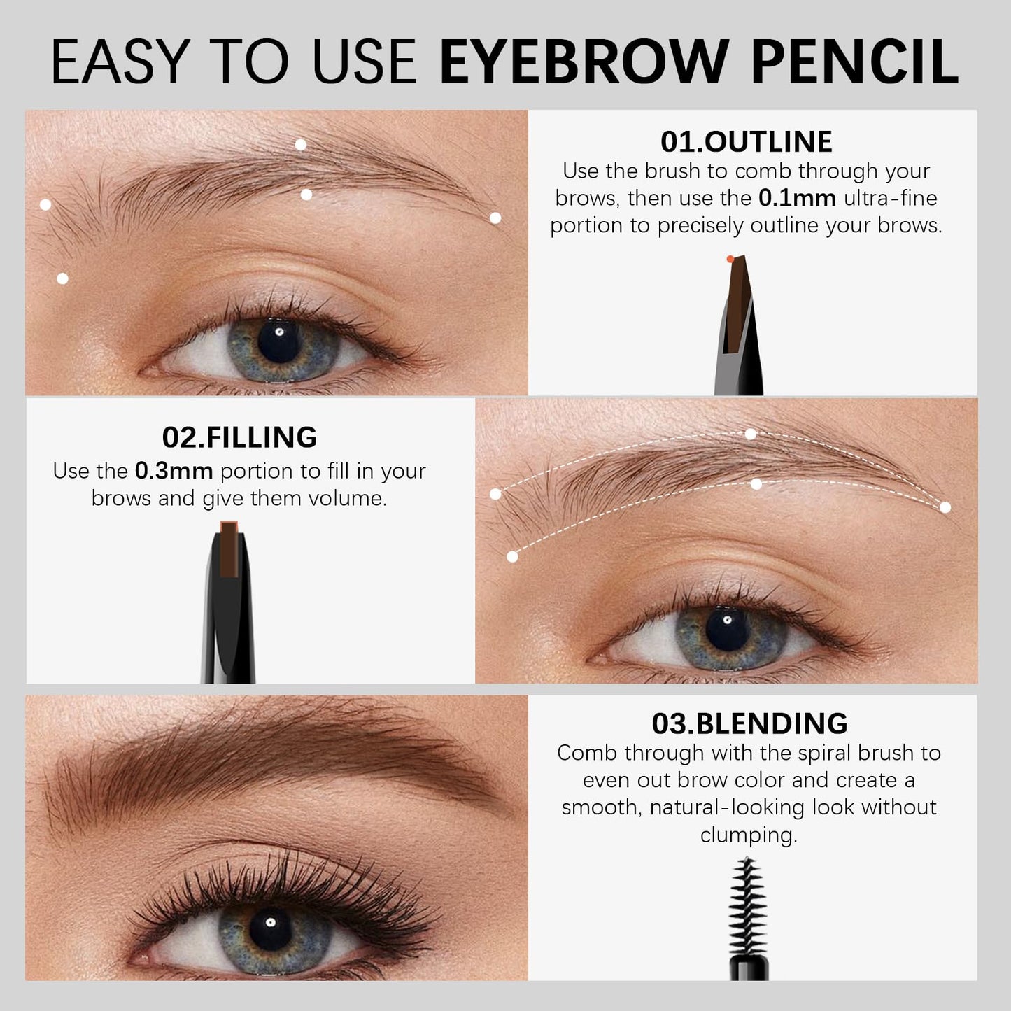 MAVENI Browcharm Microblading Eyebrow Pencil for Women,0.1mm Ultra-Fine Mechanical Pencil,Makeup Brow Definer Waterproof,Draws Tiny Brow Hairs…
