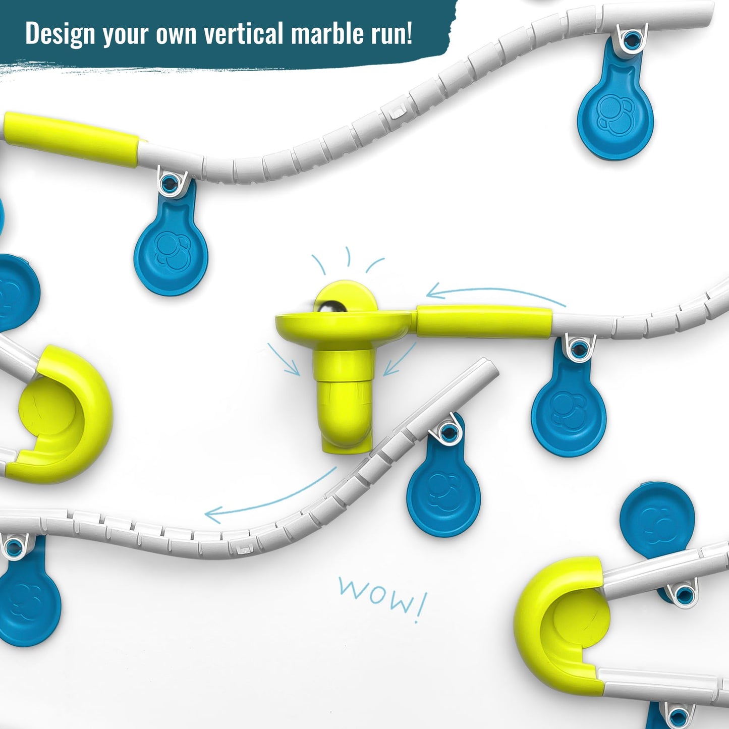 Gecko Run Marble Run Twister Expansion – Extra Stunt Add-On for Vertical Starter Set, Fast Setup with Nano-Adhesive Pads by Thames & Kosmos