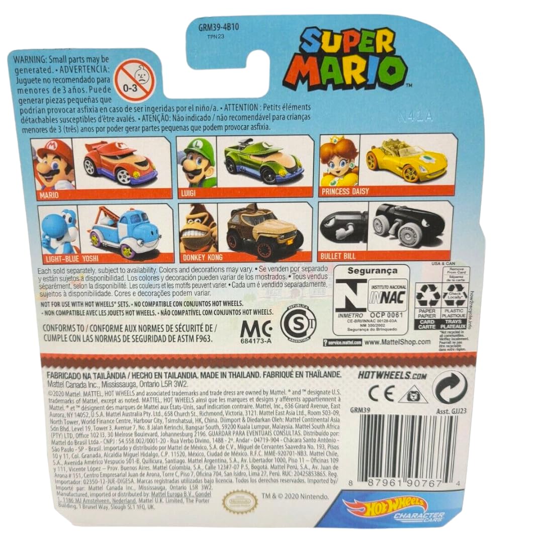 Hot Wheels Super Mario Light Blue Yoshi Character Cars