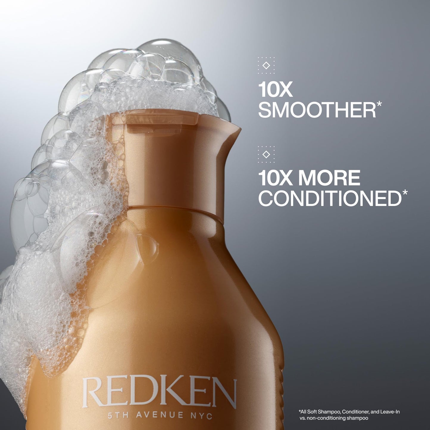 Redken All Soft Shampoo - Moisturizes & Hydrates Dry, Brittle Hair, Gently Cleanses and Softens, With Argan Oil, Safe For Color-Treated Hair, 10.1 Fl