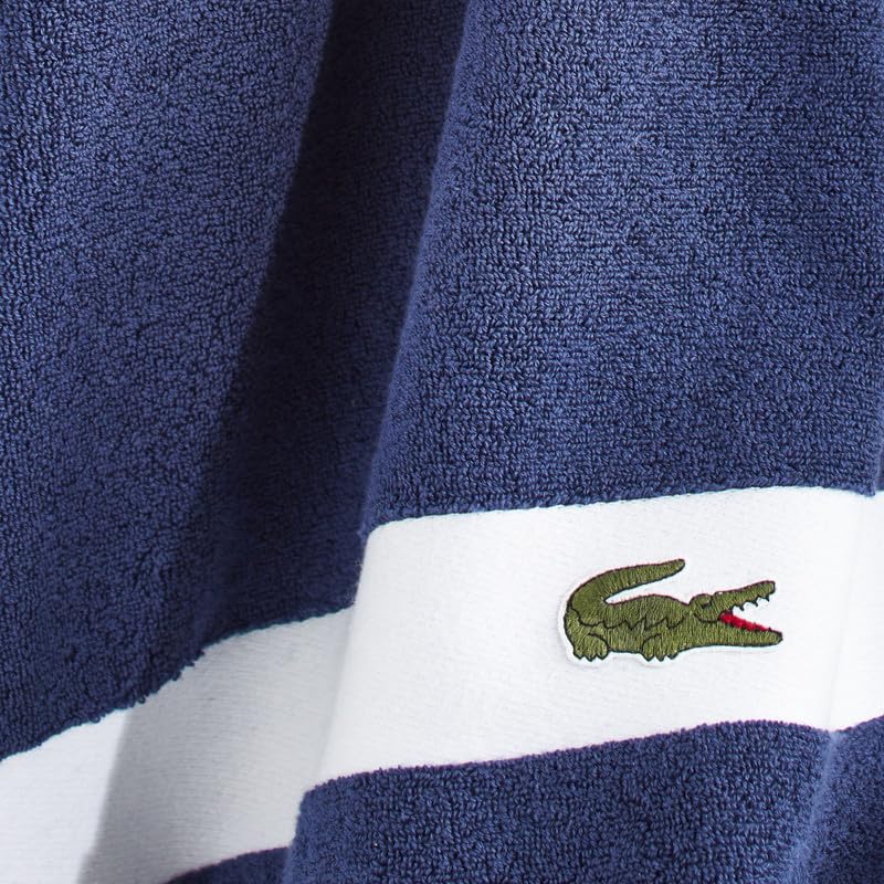 Lacoste Sport Stripe 6-Piece Luxury Cotton Towel Set - Made with 100% Soft Supima Cotton, Absorbent & Quick-Drying, Includes 2 Bath Towels, 2 Hand…