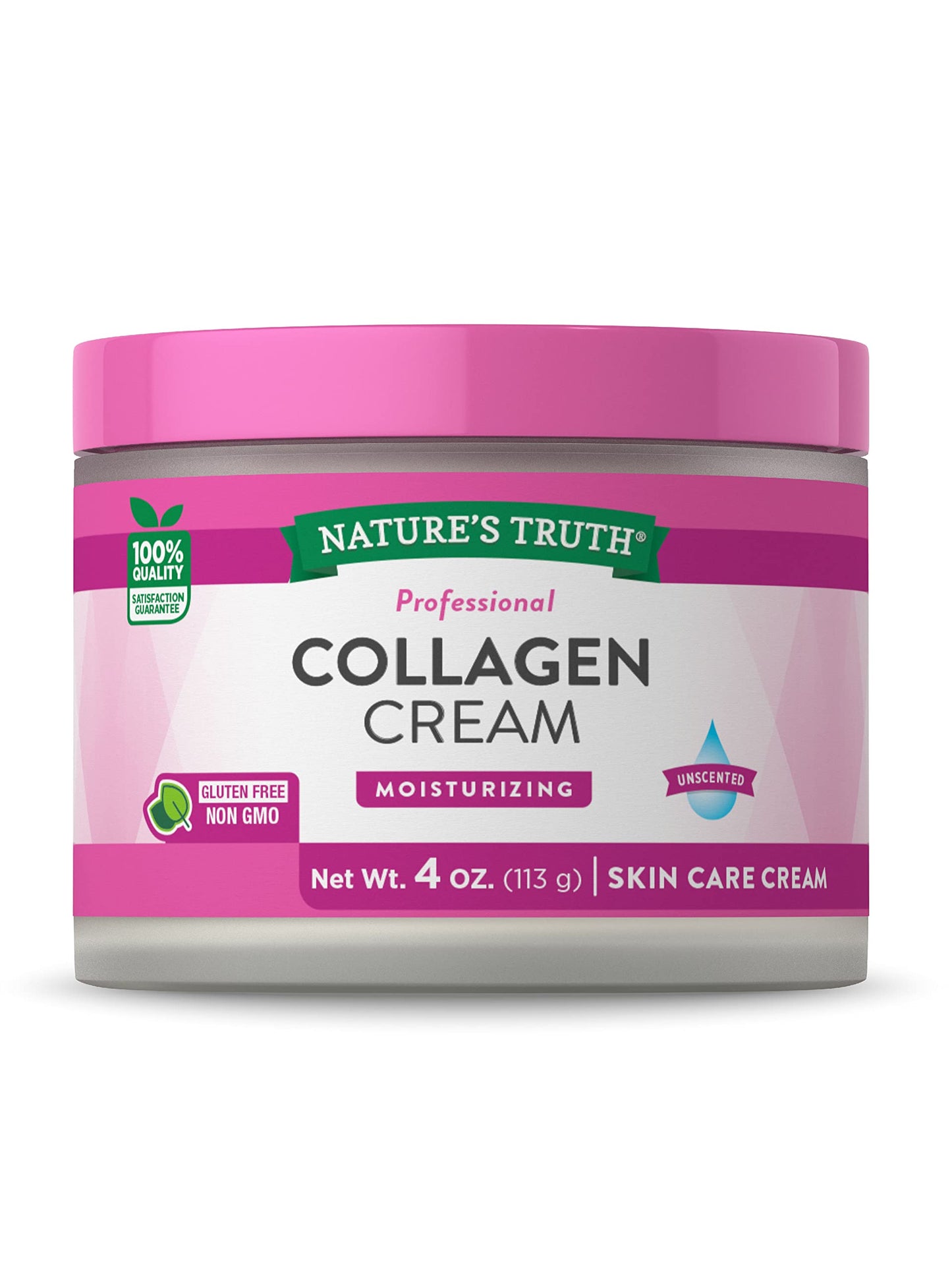 Nature's Truth Nourishing Collagen Cream | 4 oz | Professional Strength | Paraben & SLS Free, Gluten Free | For Face and Body
