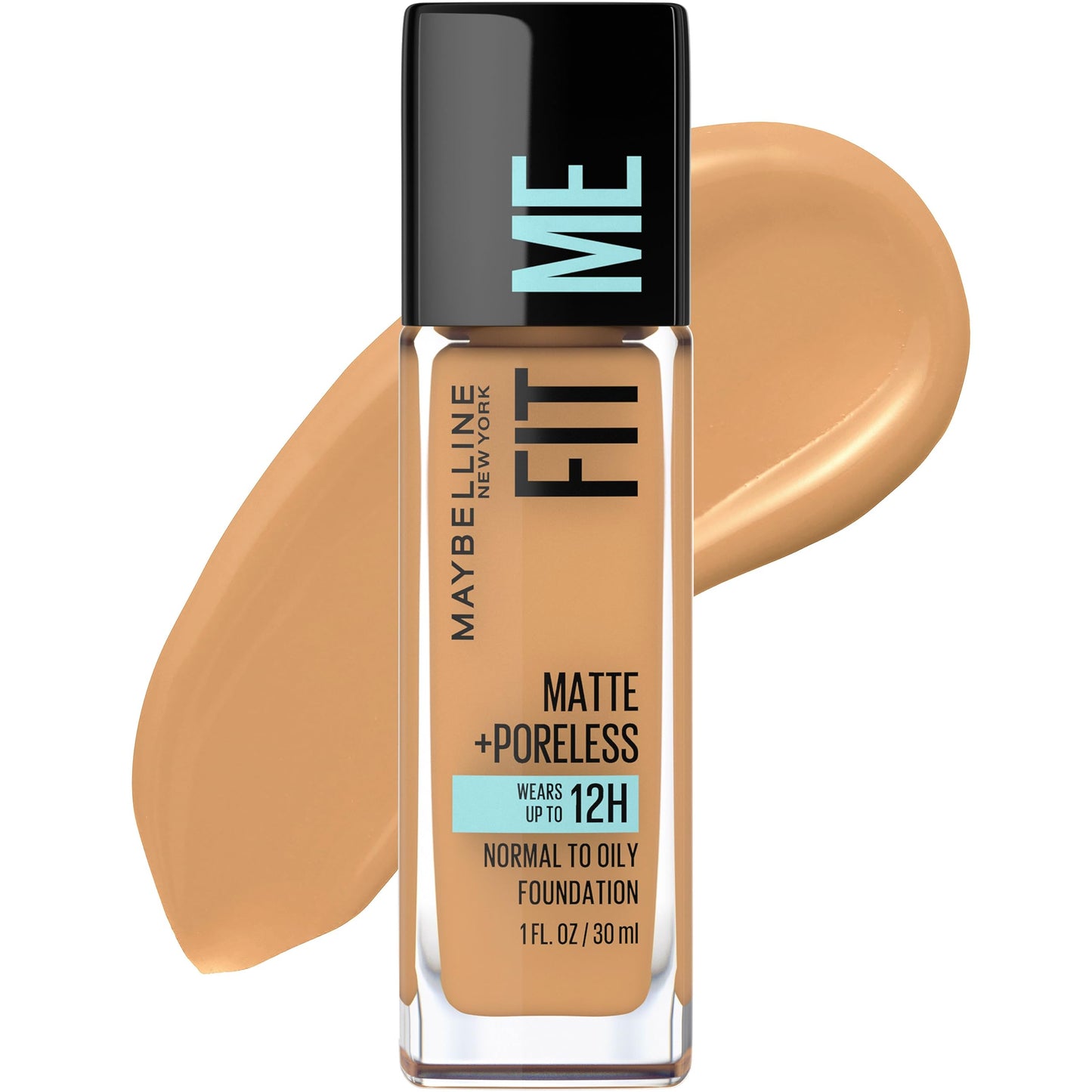 Maybelline New York Fit Me Matte Plus Pore Less Foundation, Golden Caramel, 1 Fluid Ounce