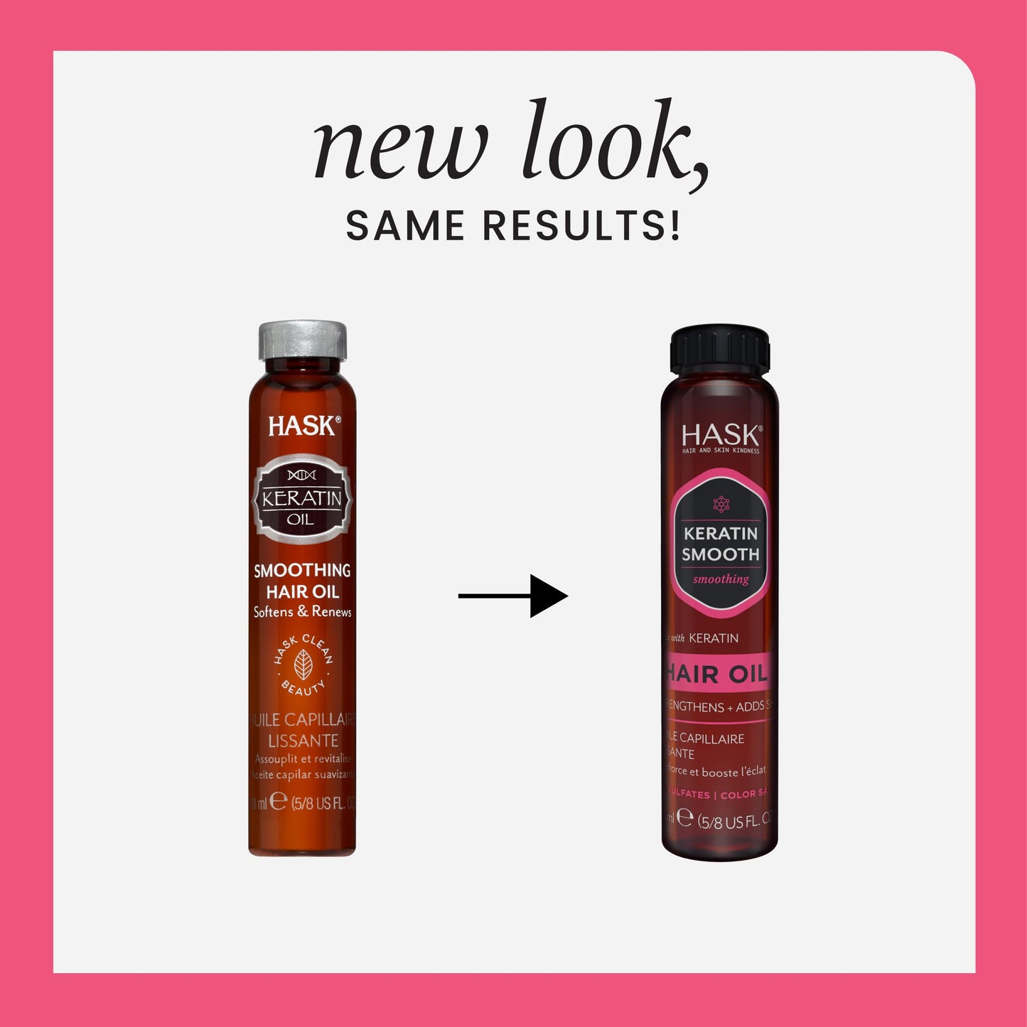 Hask Keratin Protein Smoothing Shine Oil Vial, 18ml, 0.612 Fl Oz (HAS0023175)