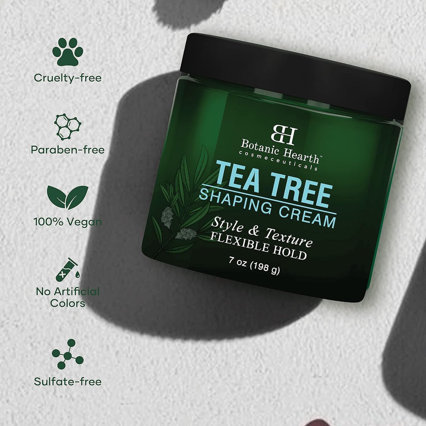 Botanic Hearth Tea Tree Shaping Cream, Hair Styling Cream with Collagen & Biotin | Style & Texture, Strong & Flexible Hold, for All Hair Types | Men