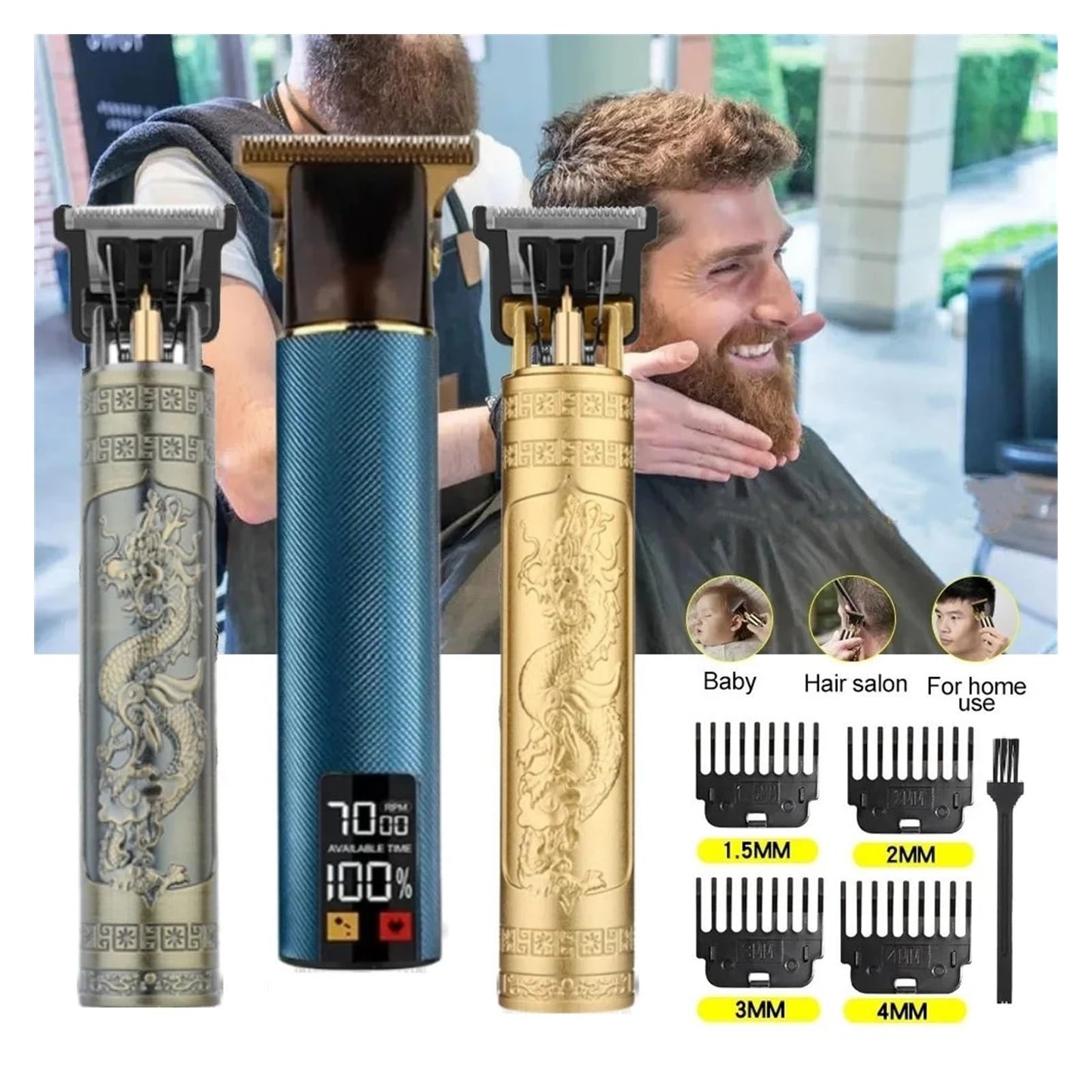 Razors Electric Hair Cutting Machine Vintage T9 Clipper Hair Rechargeable Man Shaver Trimmer for Men's Barber Professional(LCD Blue) Beauty and Personal Care EWKYLSEM