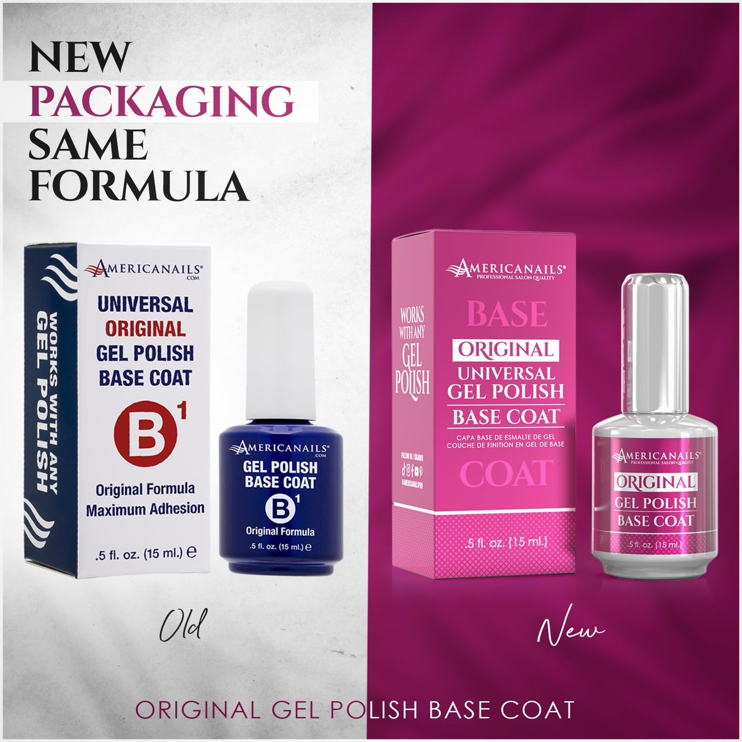 Americanails B1 Gel Polish Base Coat - Original Dual Cure Formula for Maximum Adhesion, Long Lasting, Soak Off UV LED Fast Drying Nail Gel Foundation Beauty & Personal Care AMERICANAILS .COM