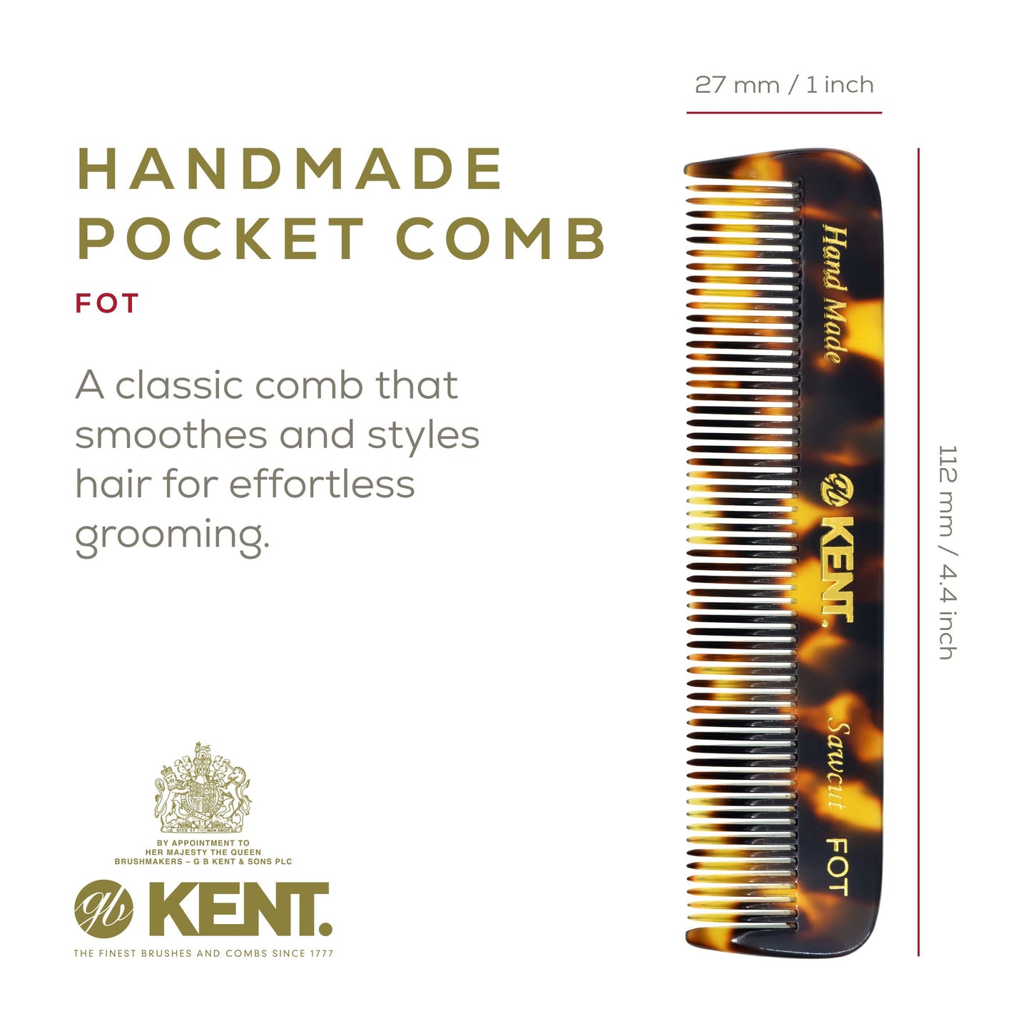 Kent Combs 20T, 81T, FOT for Men Beard Comb Set, Folding Comb for Travel and Home Care, Mustache and Mini Combs for Men, Handmade Mens Beard Grooming Beauty and Personal Care KENT