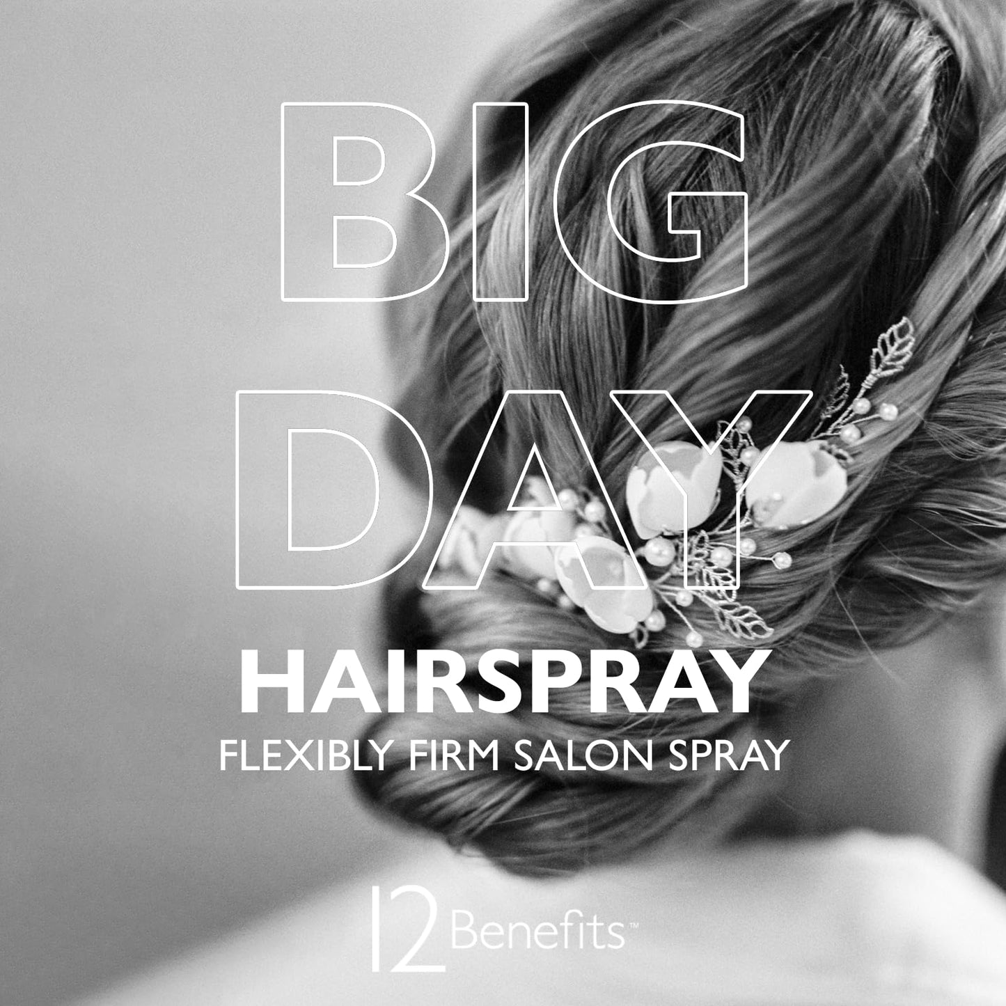 12 Benefits Big Day Hairspray - Long-lasting Hair Care Volume Spray w/Argan Oil, Vitamin B5, Silk Protein + Salon Product, Heat Protectant, Humidity