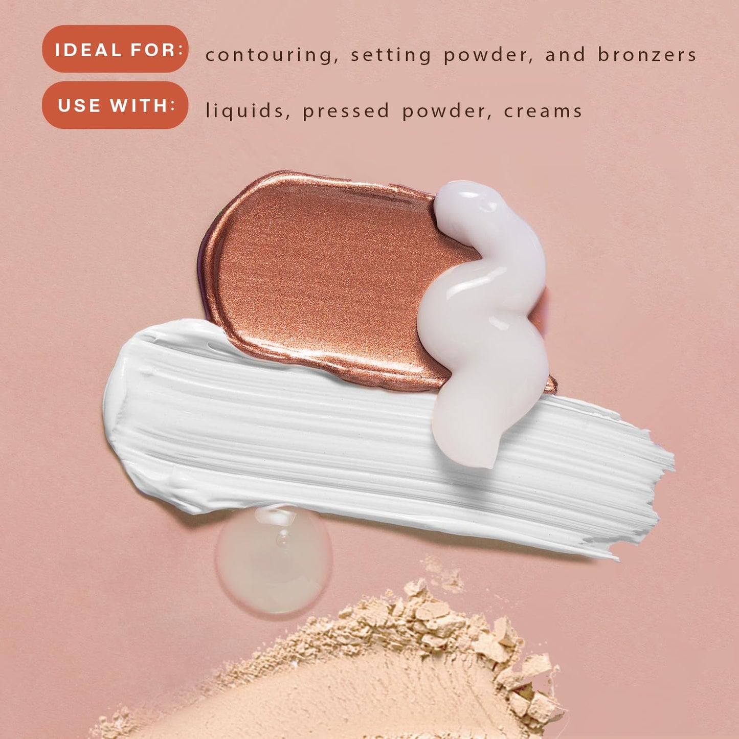 Kabuki Brush for Face - Ultra Soft Bronzer Brush for Blush, Loose Powder, Powder and Liquid Foundation & Self Tanner, Travel Friendy Makeup Blending