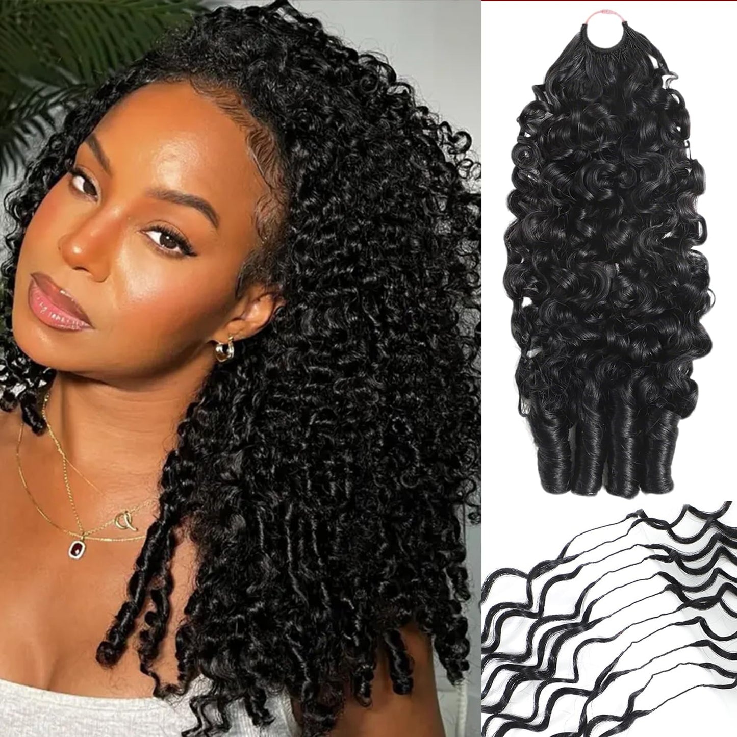 Canaryfly Burmese Curly Crochet Hair Human Hair 20 Inch 60g Pre-Separated Feather Crochet Hair Extensions, Soft & Lightweight Spiral Curly Miracle Beauty and Personal Care CanaryFly Default Title