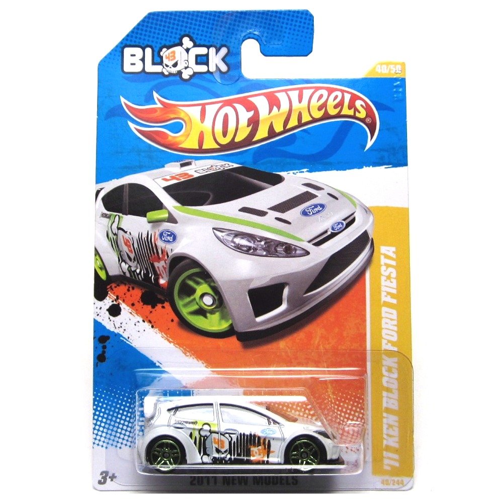 Hot Wheels 2011 11 Ken Block Ford Fiesta White #40/244 1:64 Scale Collectible Die Cast Car