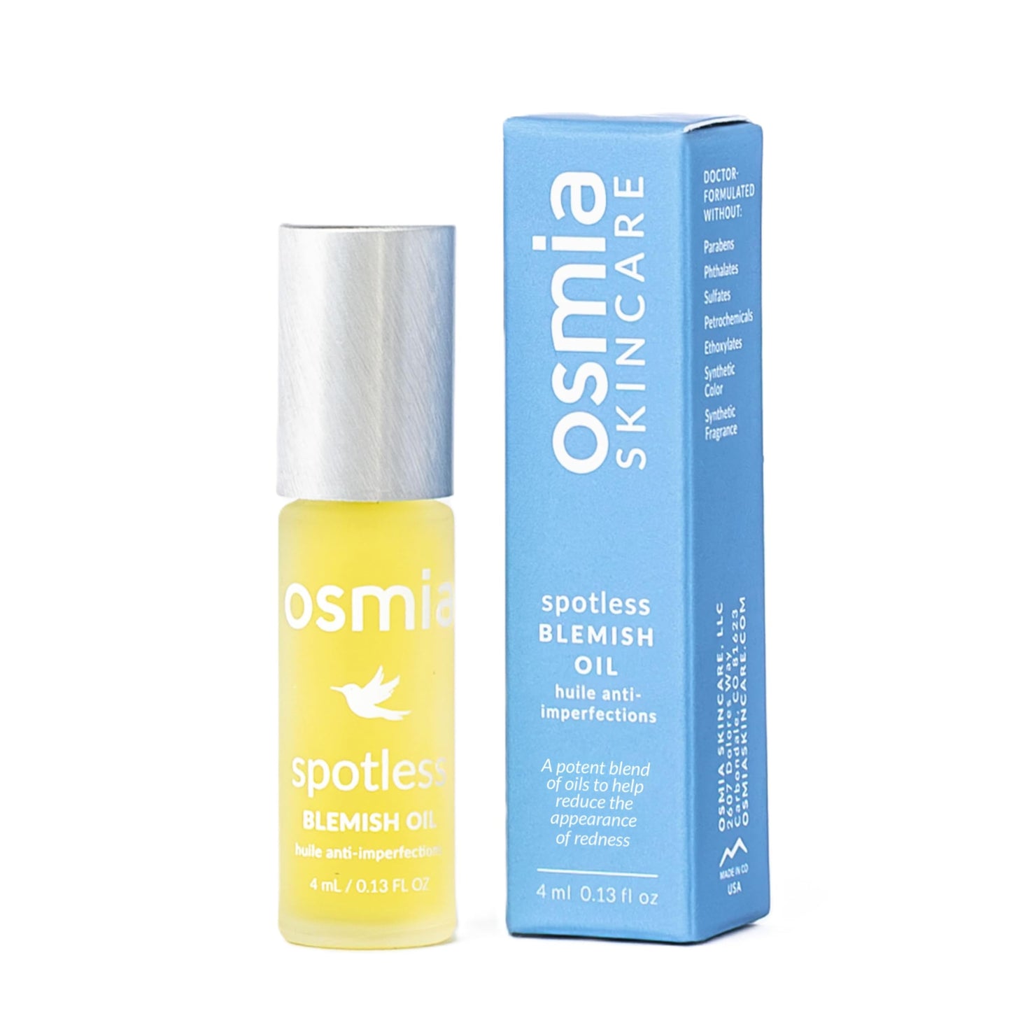 Osmia Skincare - Natural Spotless Blemish Facial Oil | Evening Primrose, Lavender, Cajeput, + Lemon Oils | Clarify, Cleanse | Clean Beauty