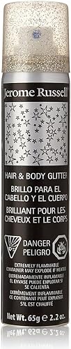 Jerome Russell Hair & Body Glitter Spray, Silver 2.2 oz (Pack of 6)