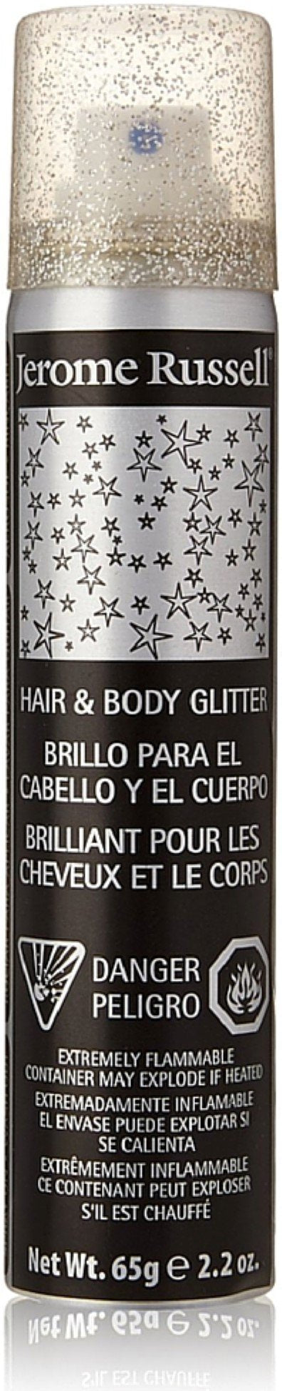 Jerome Russell Hair & Body Glitter Spray, Silver 2.2 oz (Pack of 6)