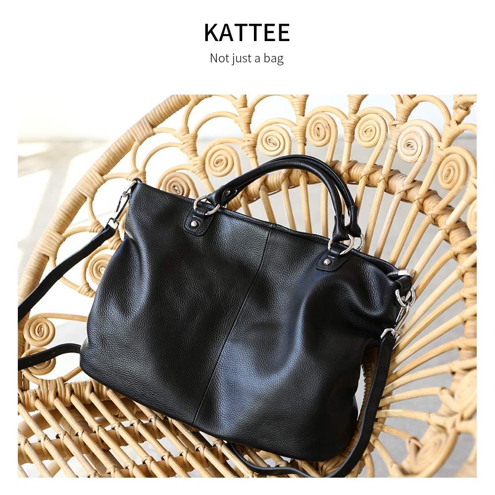 Kattee Women's Soft Leather Tote Bag, Top Satchel Purses and Handbags