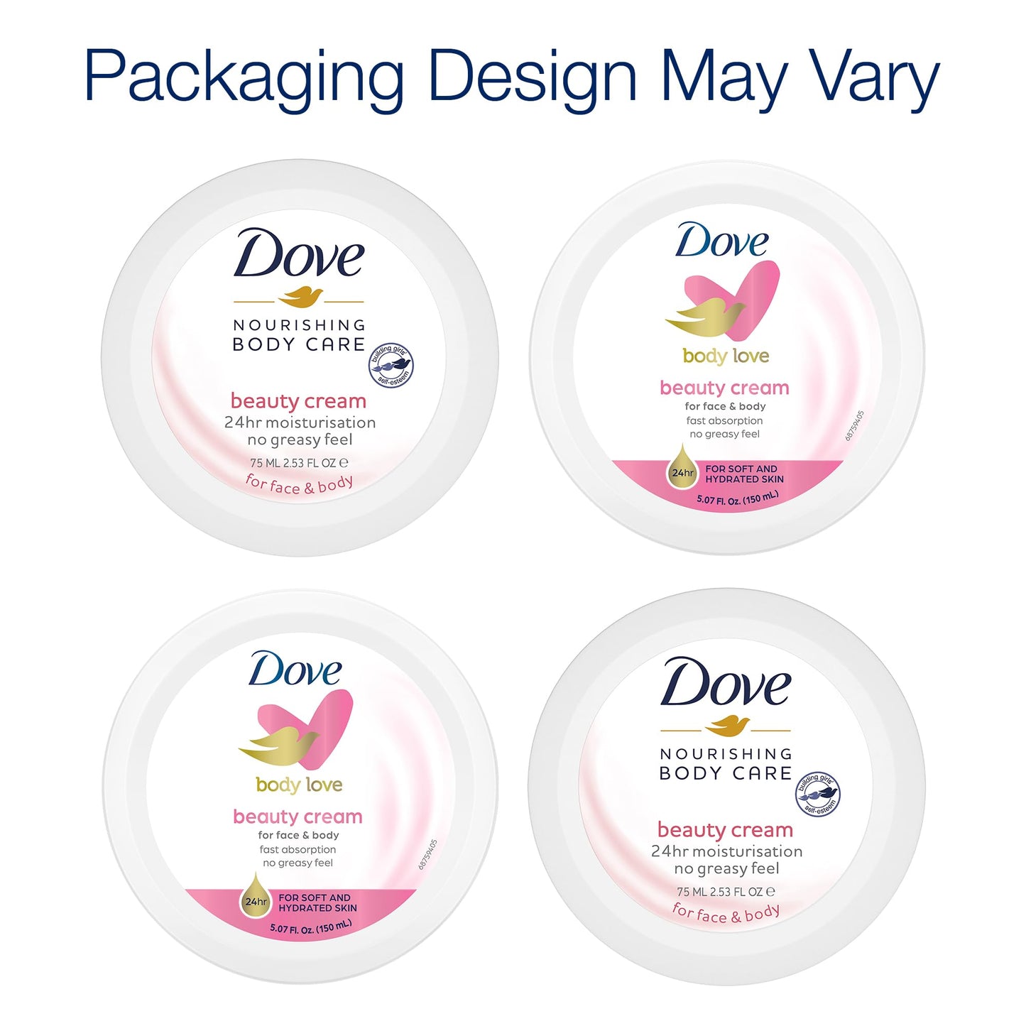 Dove Body Love Beauty Cream, Lightweight, Fast-Absorbing Face and Body Cream for Normal to Dry Skin, 24-Hour Moisture, Luxuriously Scented Face Cream