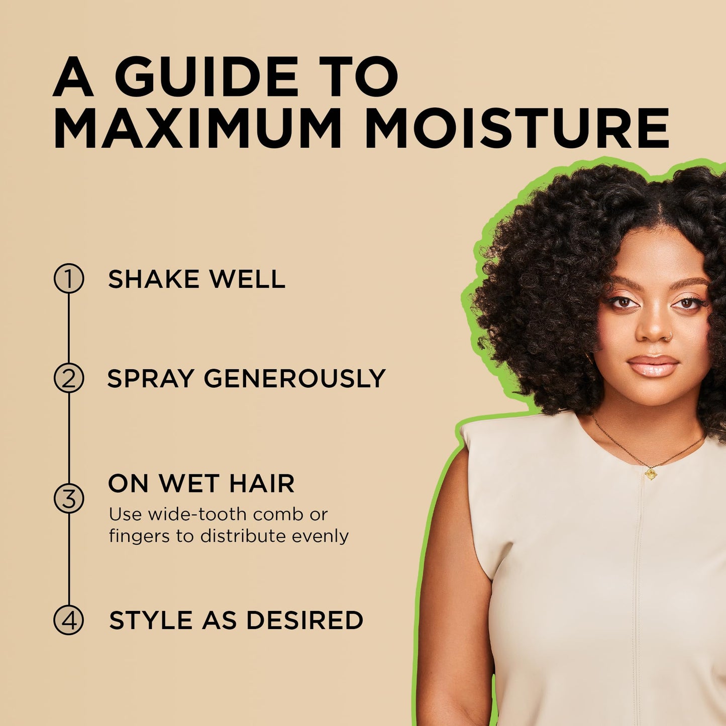 African Pride Moisture Miracle Leave-In Conditioner Spray with Coconut Milk & Honey, Hydrates & Shines Coils & Curls, 8 Oz