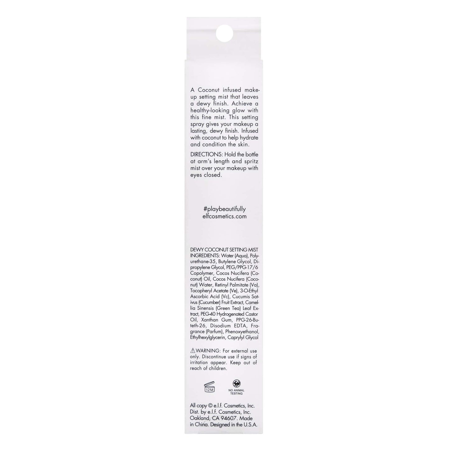 e.l.f. Dewy Setting Mist Hydrating, Luminizing, Long Lasting Sets Makeup, Conditions Coconut Infused 2.7 Fl Oz