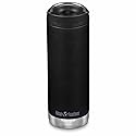 Klean Kanteen TKWide Insulated Coffee Tumbler with Cafe Cap - Stainless Steel Water Bottle & Thermal Tumbler - Black, 16 oz