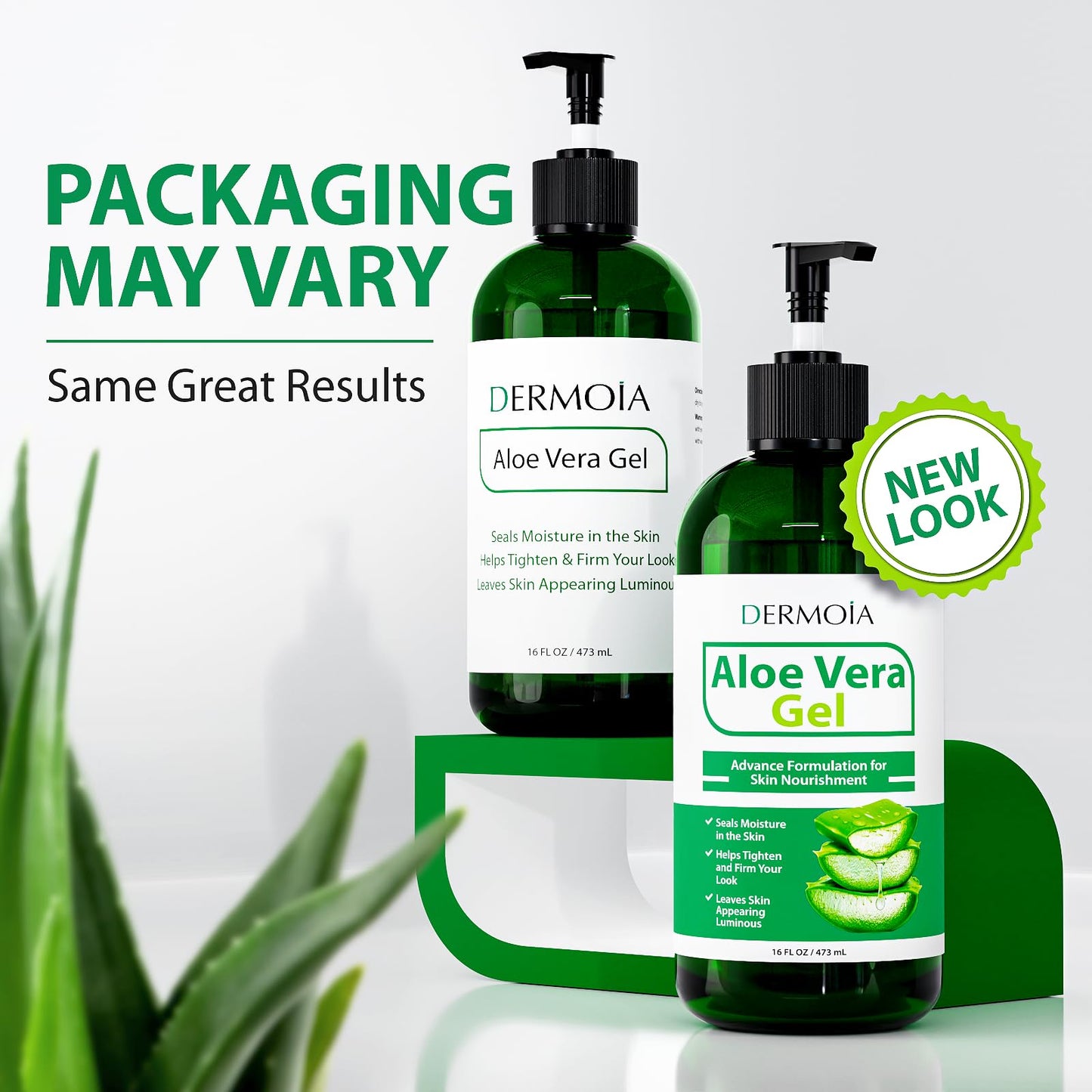 DERMOIA Aloe Vera Gel Body Moisturizer - Sunburn Relief Aloe Vera Gel for Skin with Apple Stem Cell, Cucumber & Violet Hydrosol - Hydrating Facial