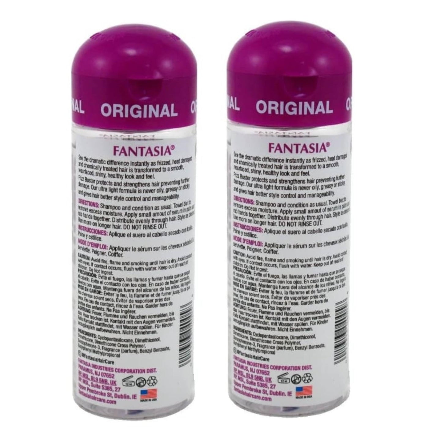 Fantasia Serum Frizz Buster 6 Ounce (177ml) (2 Pack)