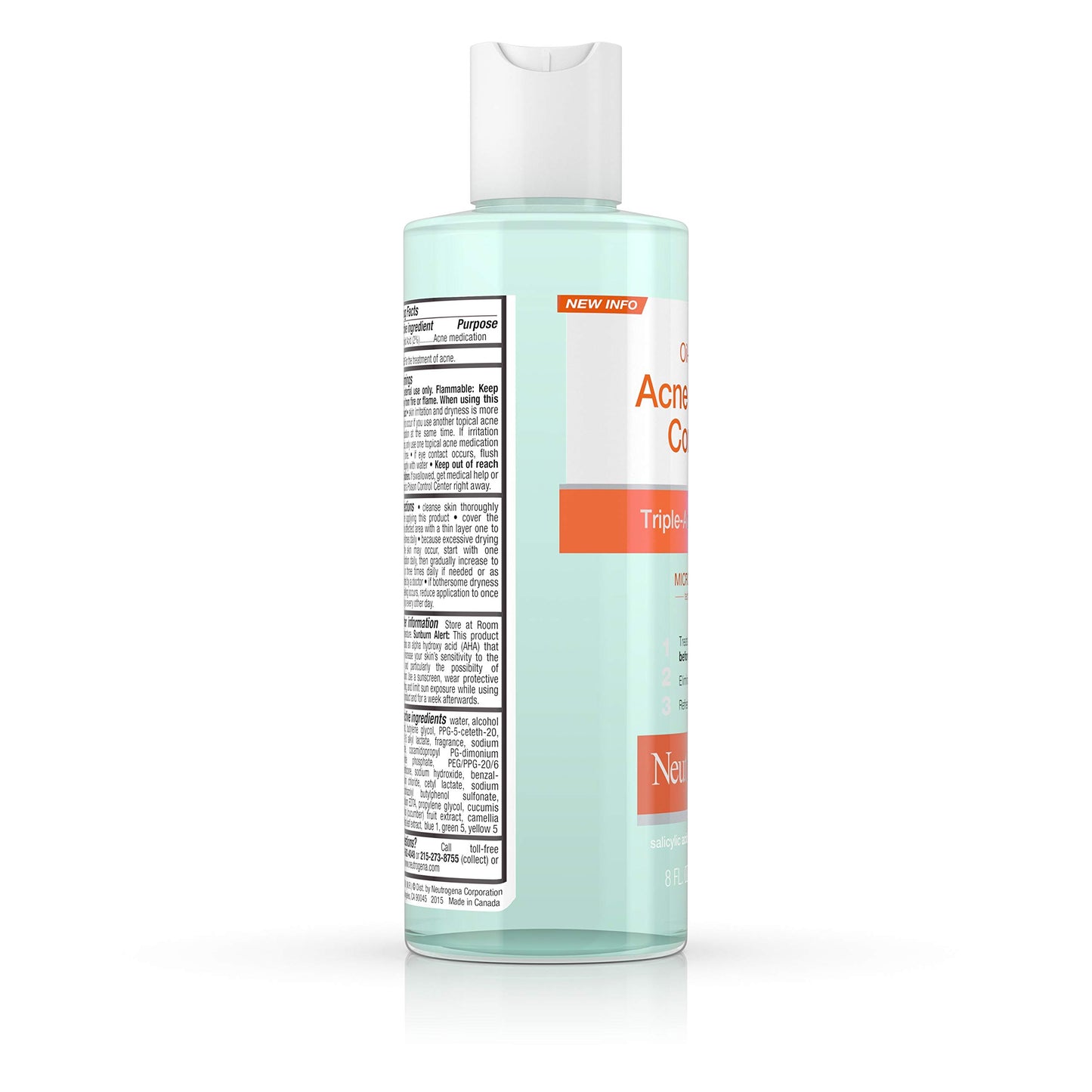 Neutrogena Oil-Free Acne Stress Control Triple-Action Toner, 8 Fluid Ounce (Pack of 2)