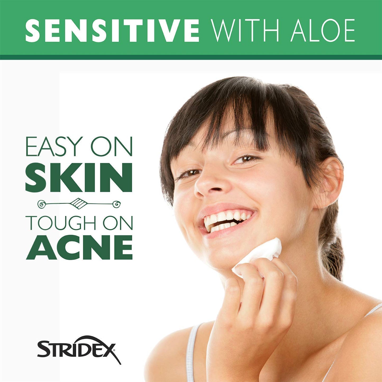 Stridex Sensitive Medicated Acne Pads, 90 Count, Pack of 3 - Alcohol-Free Face Pads, Facial Cleansing Wipes, Mild to Moderate Acne Treatment, Smooth