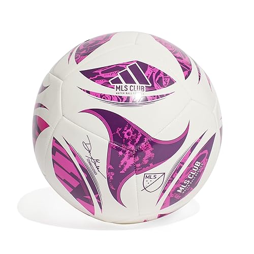 Adidas Unisex-Adult MLS Club Soccer Ball, White/Purple Burst/Glory Purple, 4