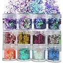 12 Colors Iridescent Chunky Glitter Flakes Kit Irregular Resin Epoxy Art Craft Paint Glitters Sparkles Accessories Festival Cosmetic Body Glitter Nail