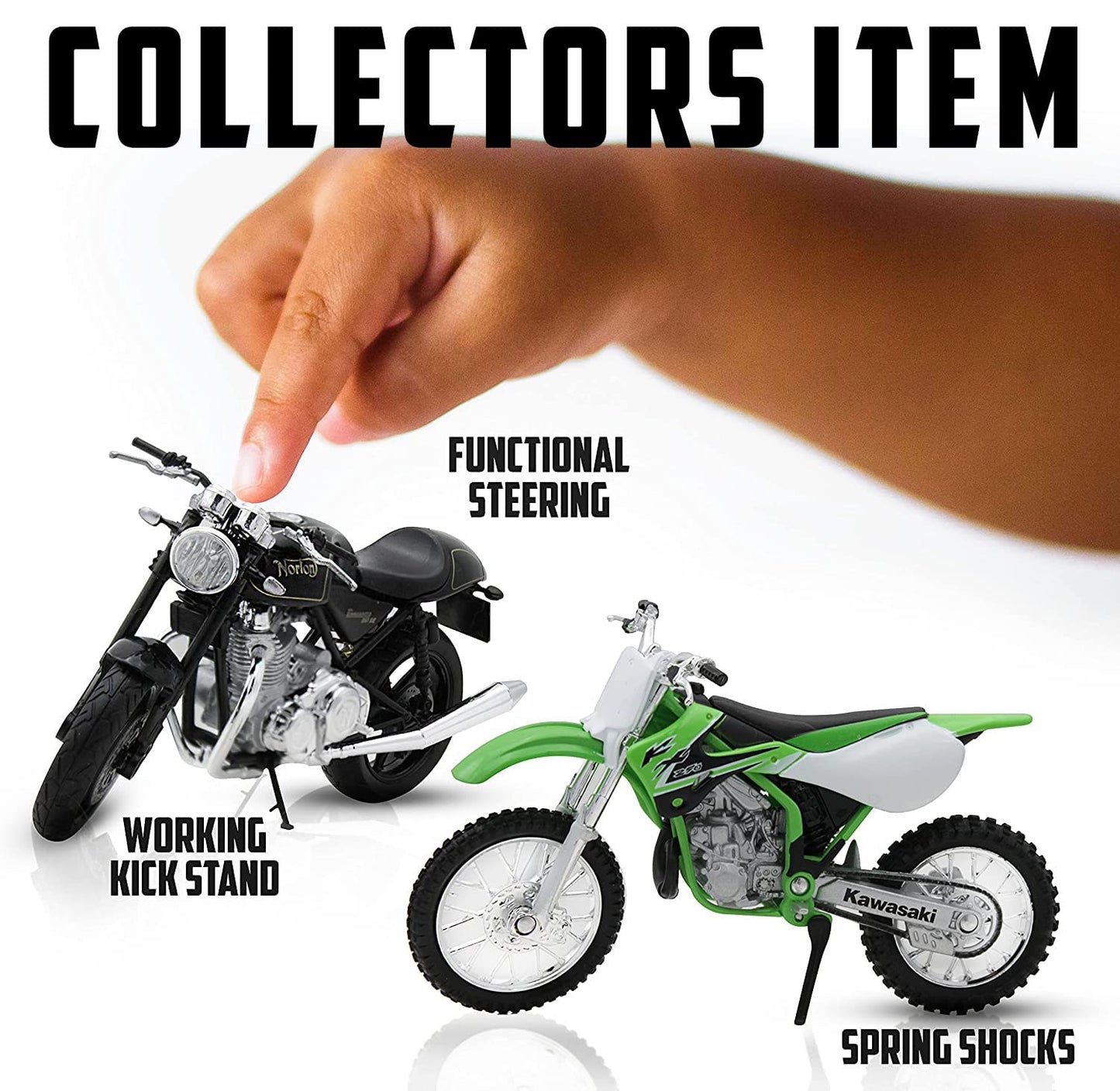 Welly Die Cast Motorcycle Yellow Suzuki DR-Z400S, 1:18 Scale