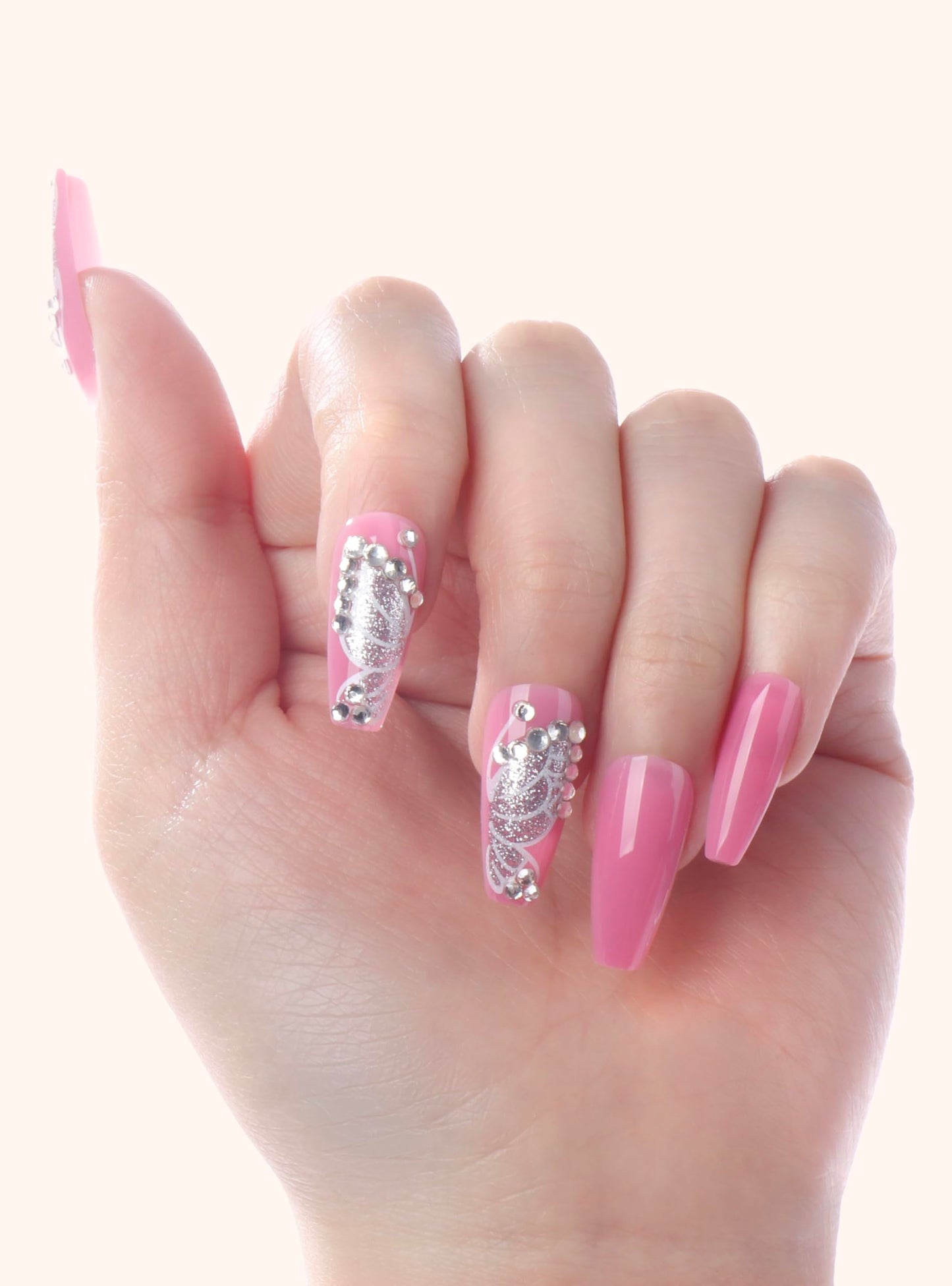 Glamify by Absolute New York Couture Press On Nails - Luxury Rhinestone & Charm Fake Nails, Glossy Reusable Salon Style Acrylic Nails Kit with Glue Beauty & Personal Care Absolute New York