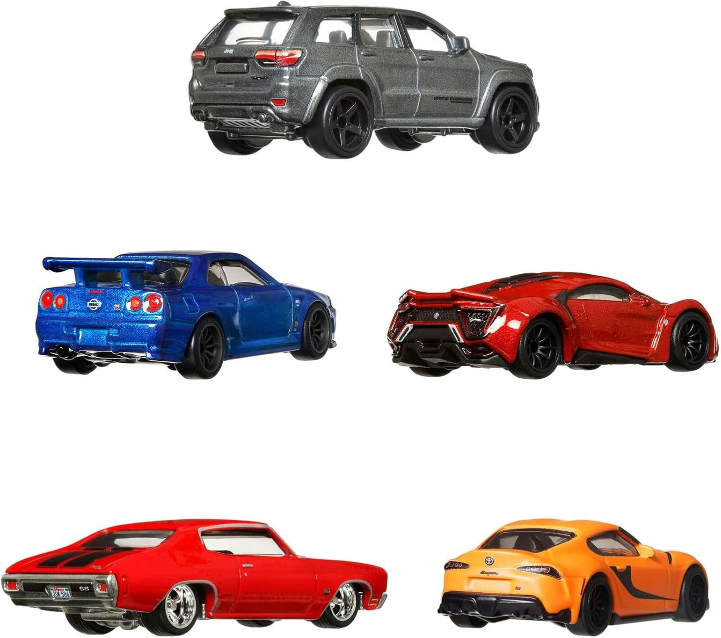 Hot Wheels Premium Cars Fast & Furious Premium Bundle, Gift for Fans & Collectors (HJC15)