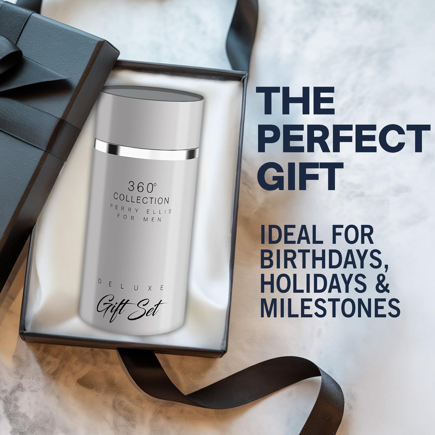 Perry Ellis 360° Collection for Men Gift Set - 3.4 fl oz Eau de Toilette, 3 oz Shower Gel, .25 fl oz EDT mini travel spray