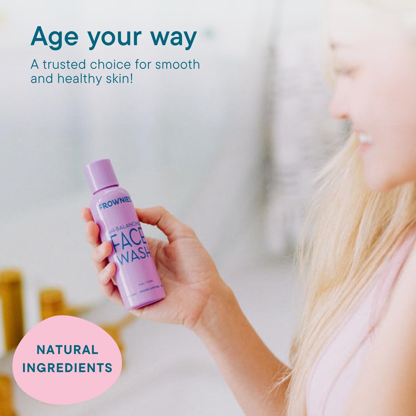 Frownies pH-Balancing Face Wash - Deep & Gentle Cleansing Face Wash with Moisture Retention - For Balancing and Exfoliating Action - Suitable for All