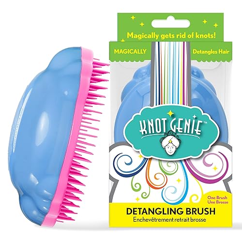 Knot Genie Detangling Hair Brush for Kids (Mystical Cloud) | Perfect Detangling Brush for Curly Hair, Gently Separate Tangles, Leaves Hair Smooth