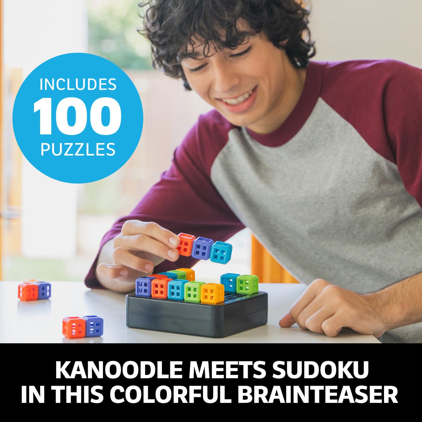 Kanoodle® SudoQube™ 3D Puzzle – Pocket Sudoku Game, Color Brain Teaser & Travel Board Game for Kids, Teens & Adults Ages 7+