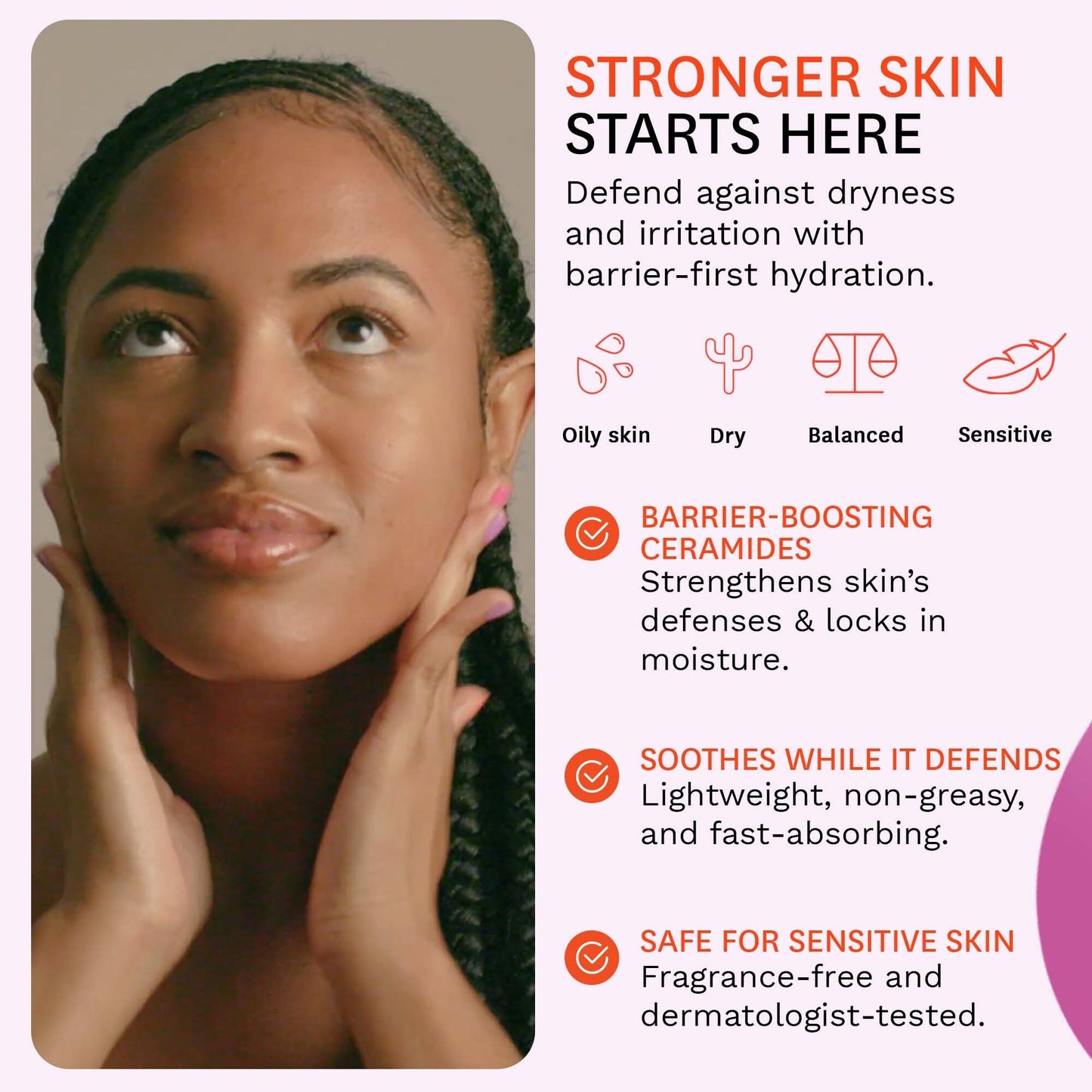Fig.1 Ceramide Face Moisturizer for Women | Hydrating Daily Facial Moisturizer with Peptides, Hyaluronic Acid & Squalane | Lightweight