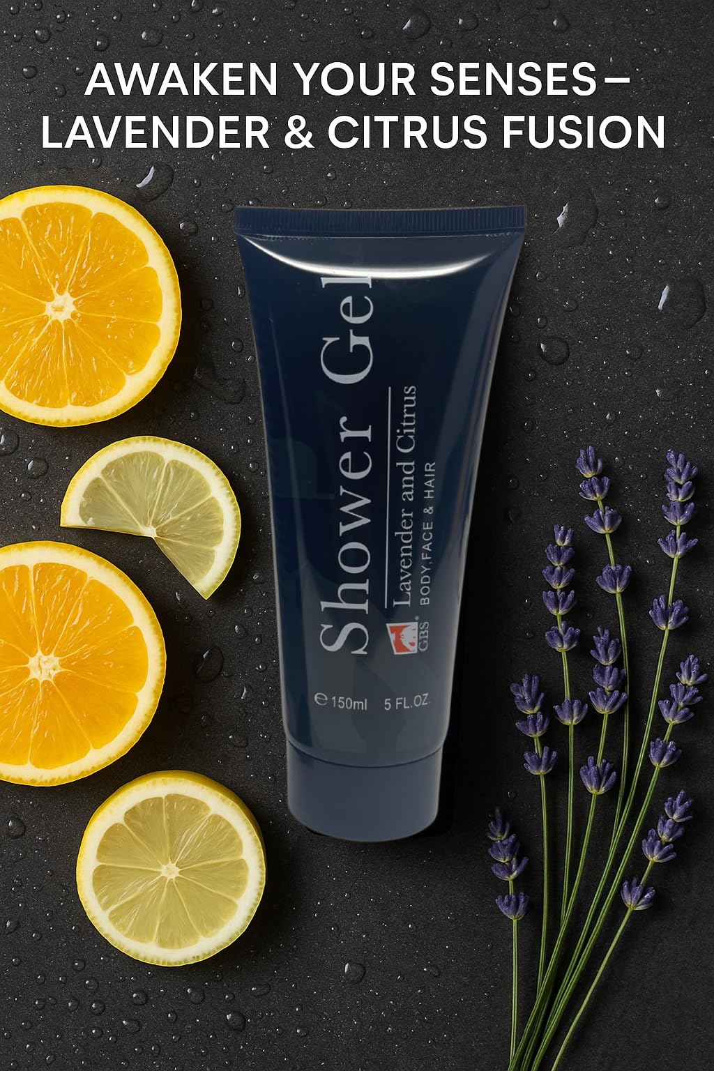 G.B.S Lavender & Citrus Shower Gel & Body Soap Wash Scalp Scrubber Shampoo Brush Set for Men and Women for Daily Use 3 in 1 For Body, Face, Hair
