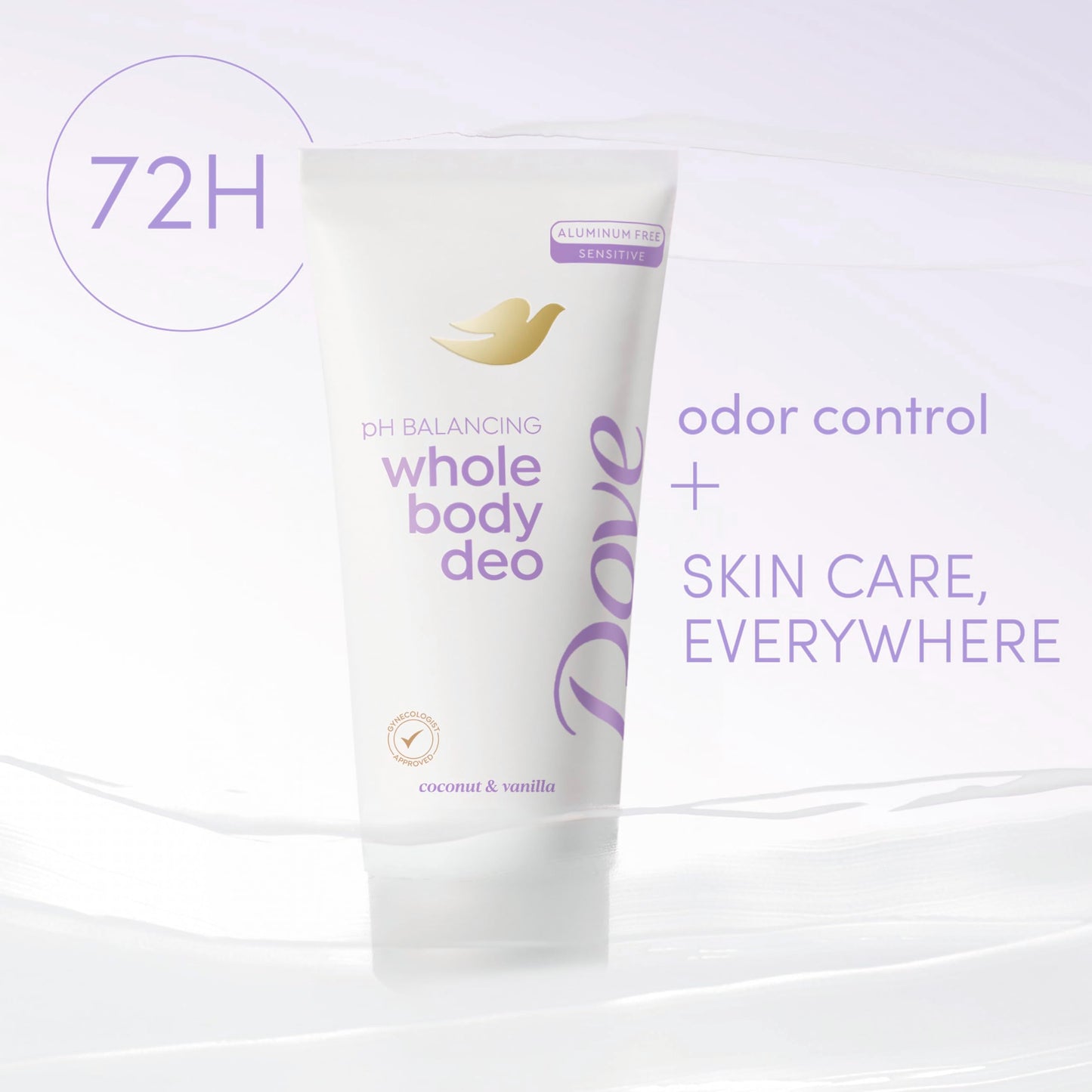Dove Whole Body Deo Aluminum Free pH Balancing Cream Deodorant Coconut & Vanilla for 72h Odor Control 2.5 oz Beauty and Personal Care Dove