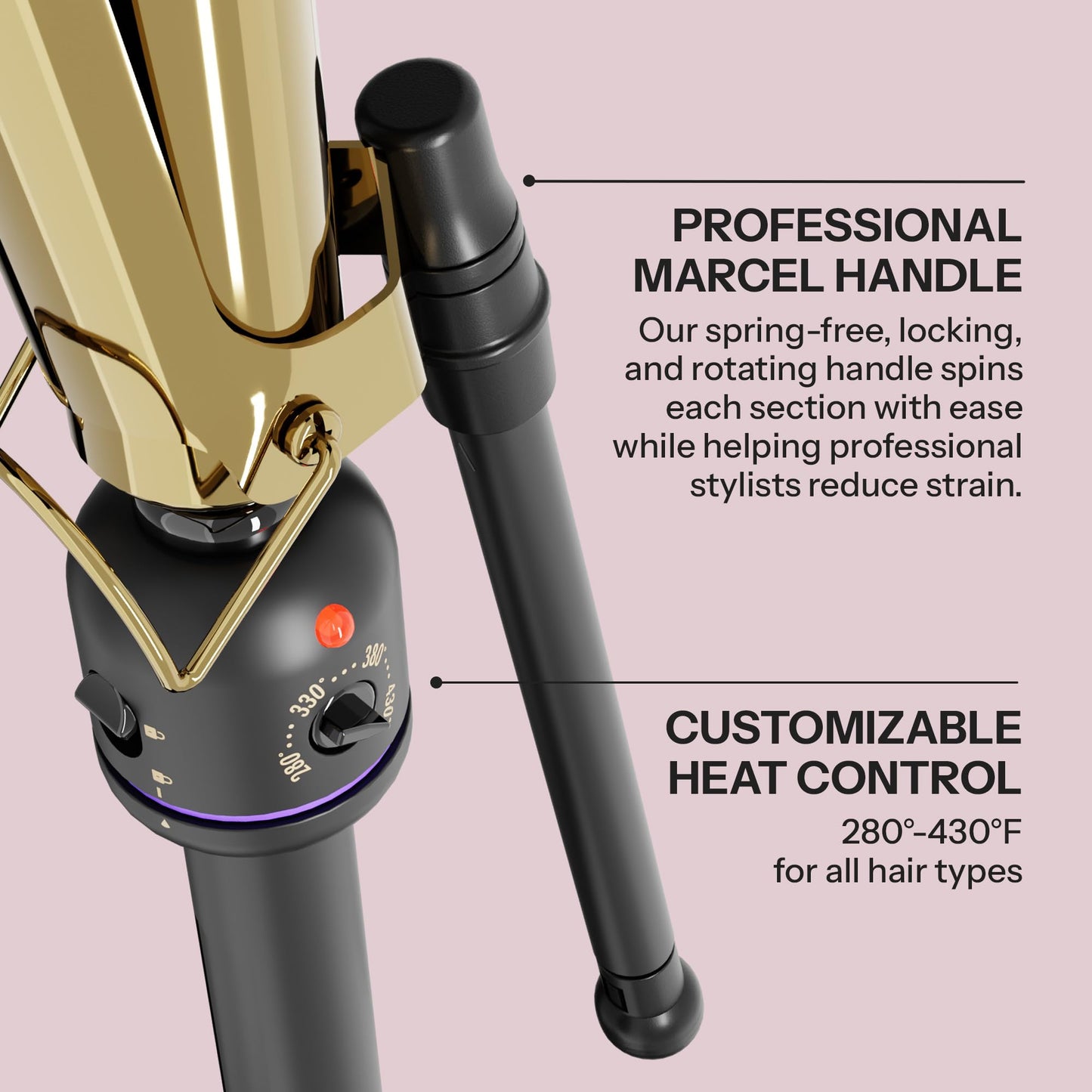 Hot Tools Pro Artist 24K Gold Marcel Iron | Long Lasting Curls, Waves (1 in)